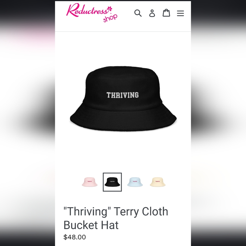 "THRIVING" Terry cloth bucket hat